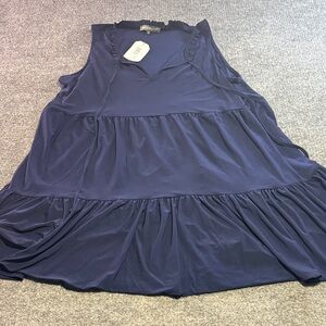 Kate & Mallory Navy Sleeveless Tiered Shell